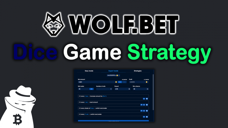 Dice game strategy for Crypto Casino Wolf.bet
